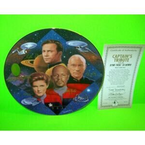 Star Trek Collector Plate Hamilton Numbered Captains Tribute COA Kirk Enterprise